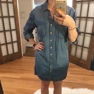 Denim button down dress